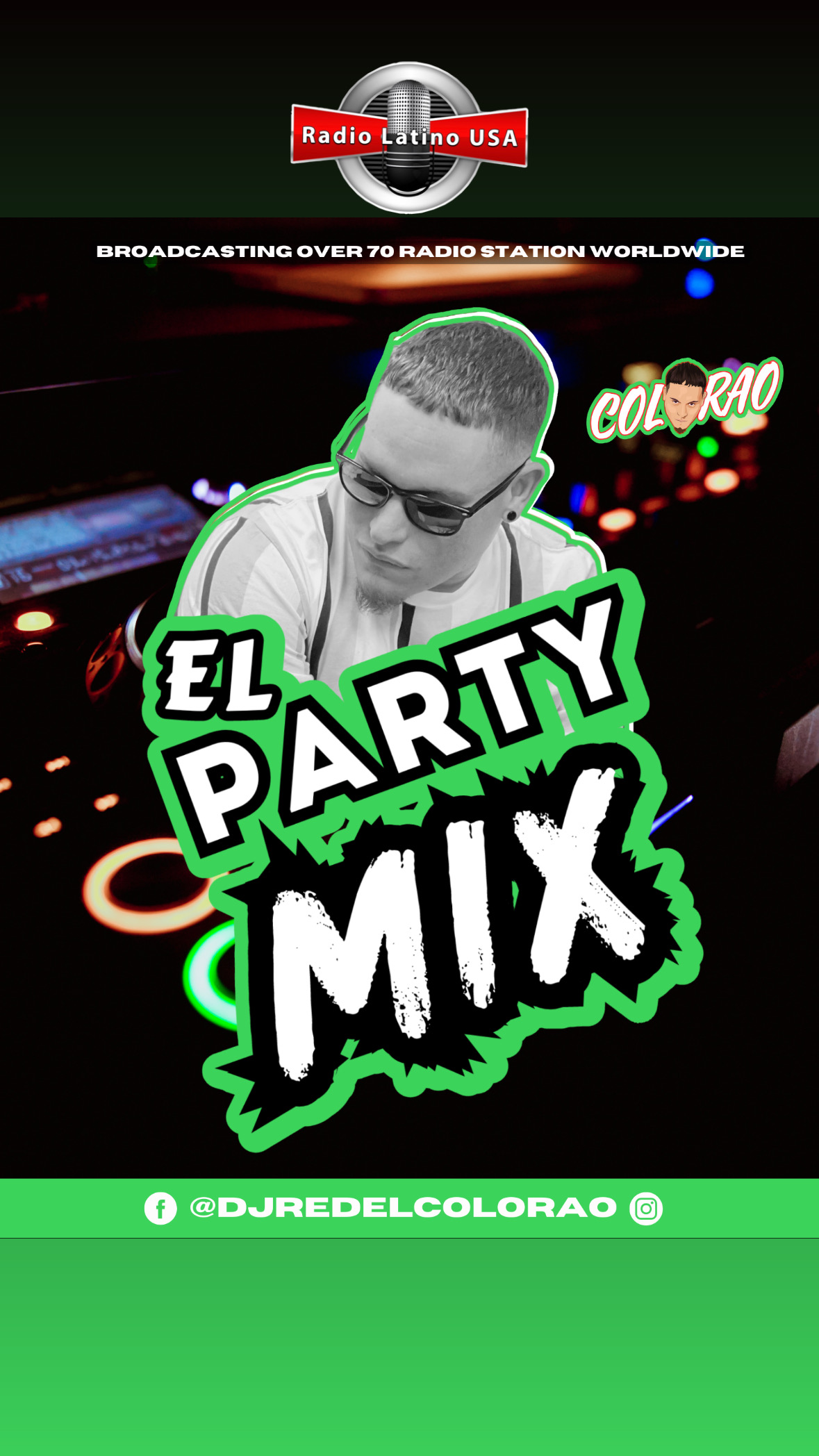 Saludos Mi Gente apartir de este y todos los sábados a las 8pm con DJ RED COLORAO, El Party Mix, te esperamos.