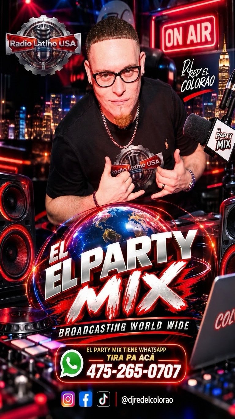 Saludos Mi Gente apartir de este y todos los sábados a las 8pm con DJ RED COLORAO, El Party Mix, te esperamos.
