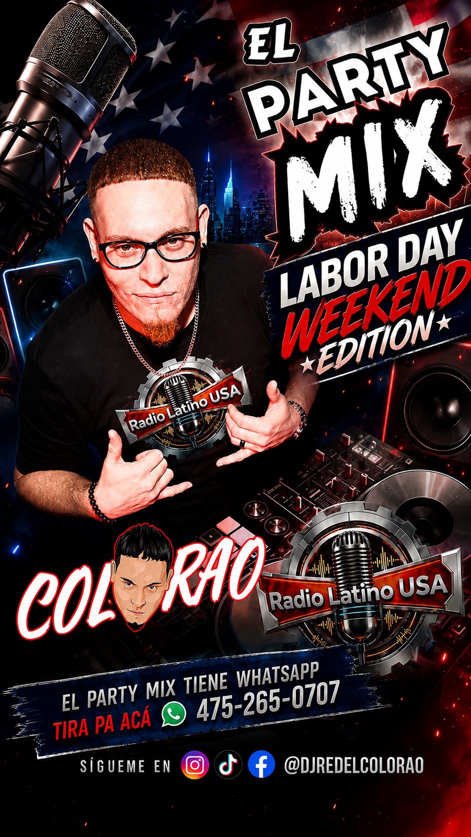 Saludos Mi Gente apartir de este y todos los sábados a las 8pm con DJ RED COLORAO, El Party Mix, te esperamos.