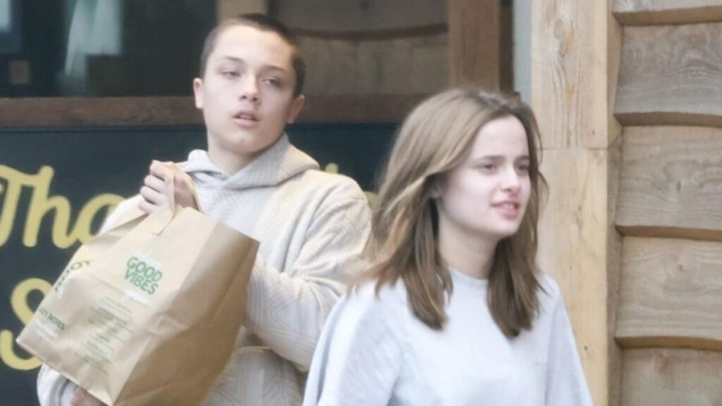 Knox y Vivienne Jolie-Pitt compran alimentos para su cena de Acción de Gracias
