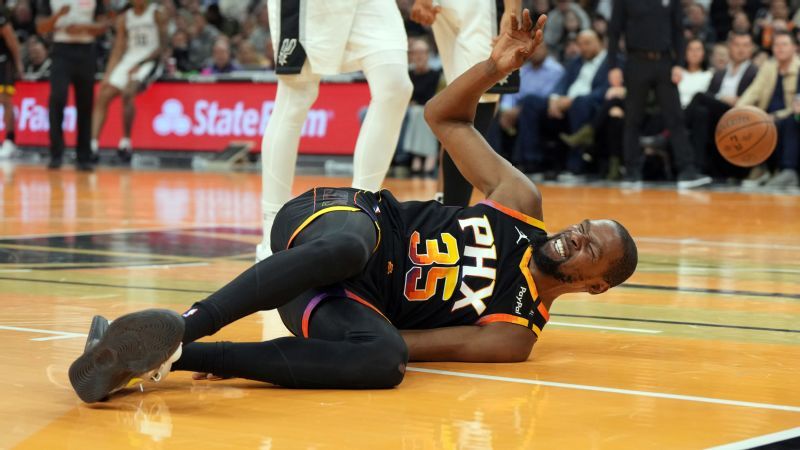 Kevin Durant (tobillo) fuera al menos una semana, según fuentes