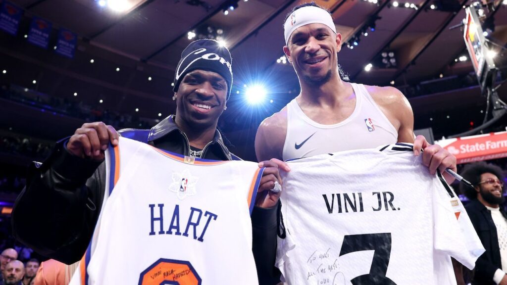 Vinícius, fan de lujo en el juego entre Spurs y Knicks