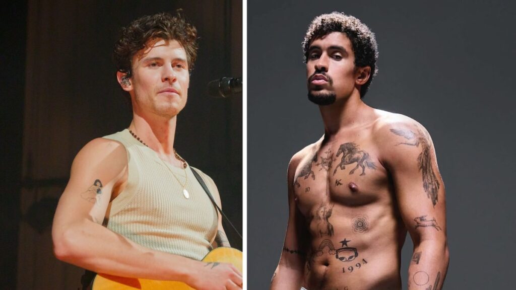 Shawn Mendes llama a Bad Bunny ‘guapo’ en español después de una sesión de fotos de ropa interior