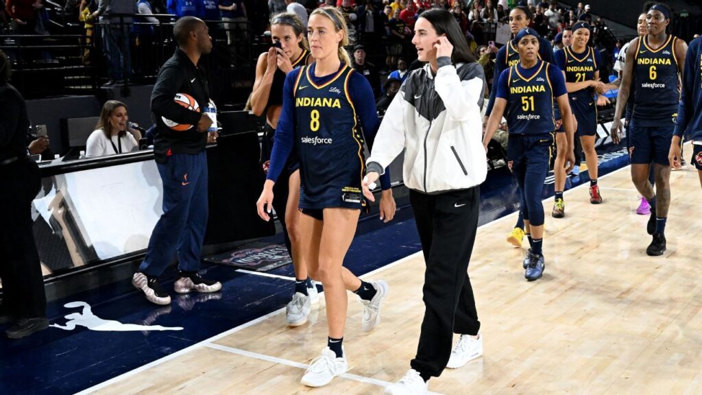 Fiebre caen ante las mystics en su imprimación juego sin caitlin Clark