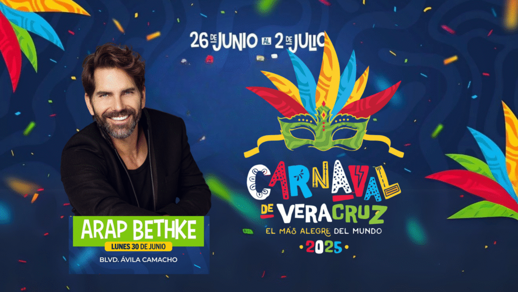 Entre música, comparsas y tradición, Arap Bethke vivirá la magia del Carnaval de Veracruz 2025