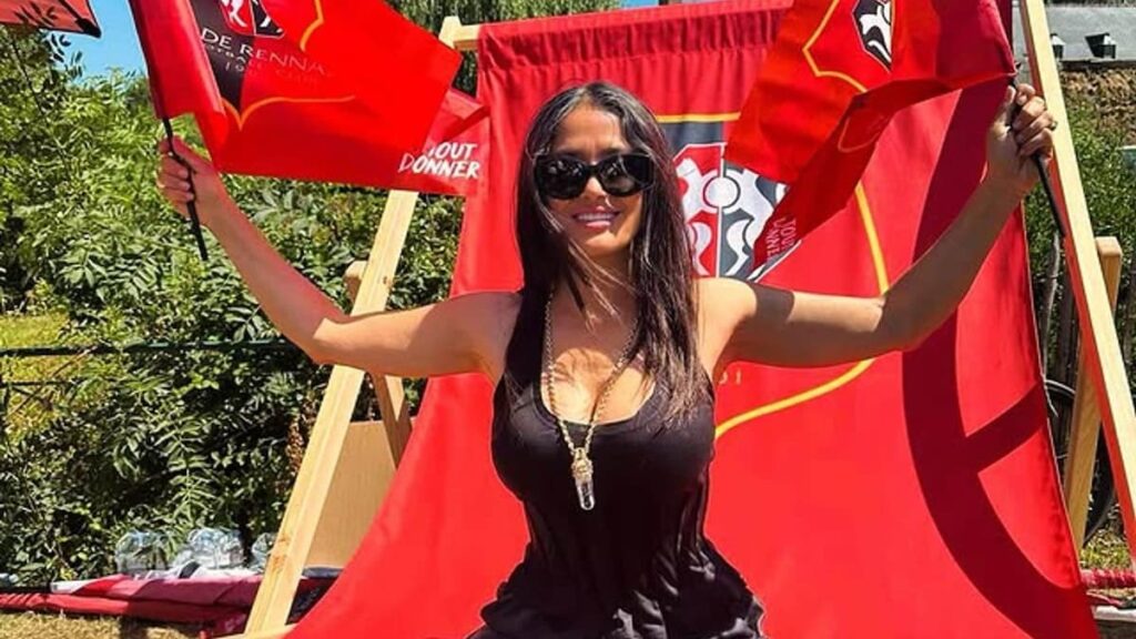 Salida familiar llena de estrellas de Salma Hayek en el 2025 Tour de France