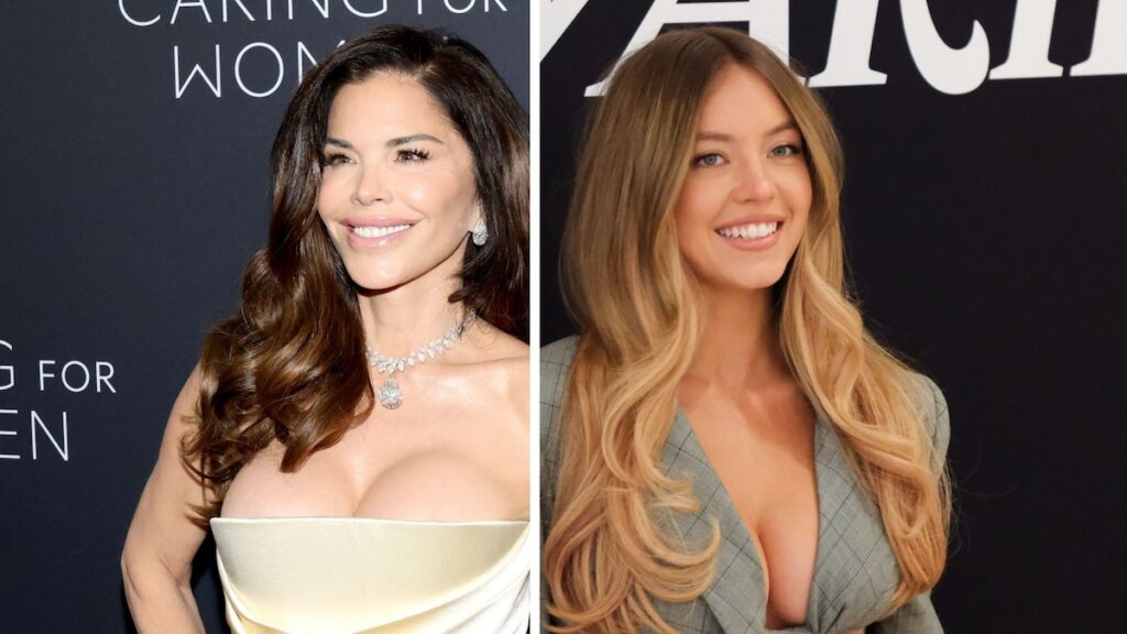 Lauren Sánchez Bezos Rocks Minidresa metálica sin tirantes con Sydney Sweeney en la celebración de cumpleaños con temas espaciales