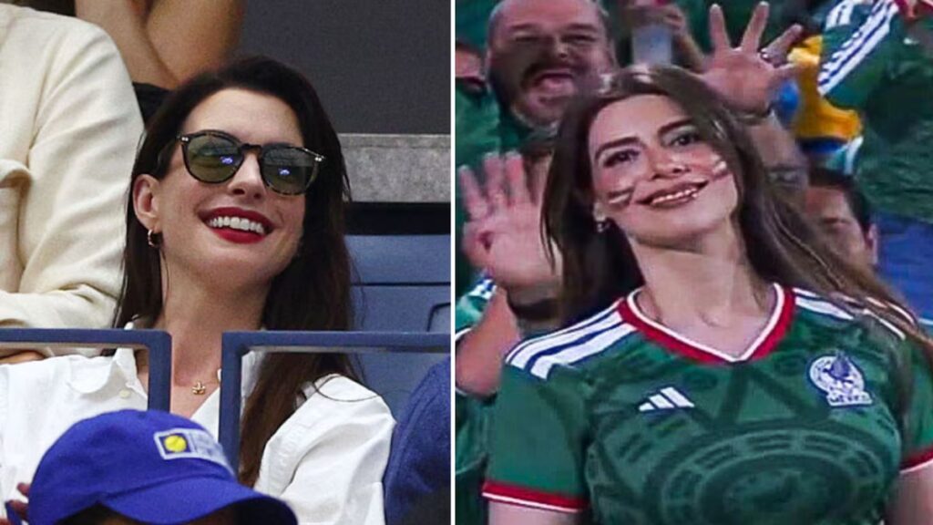 Una aficionada al fútbol apodada la ‘Anne Hathaway mexicana’ se vuelve viral por su sorprendente parecido