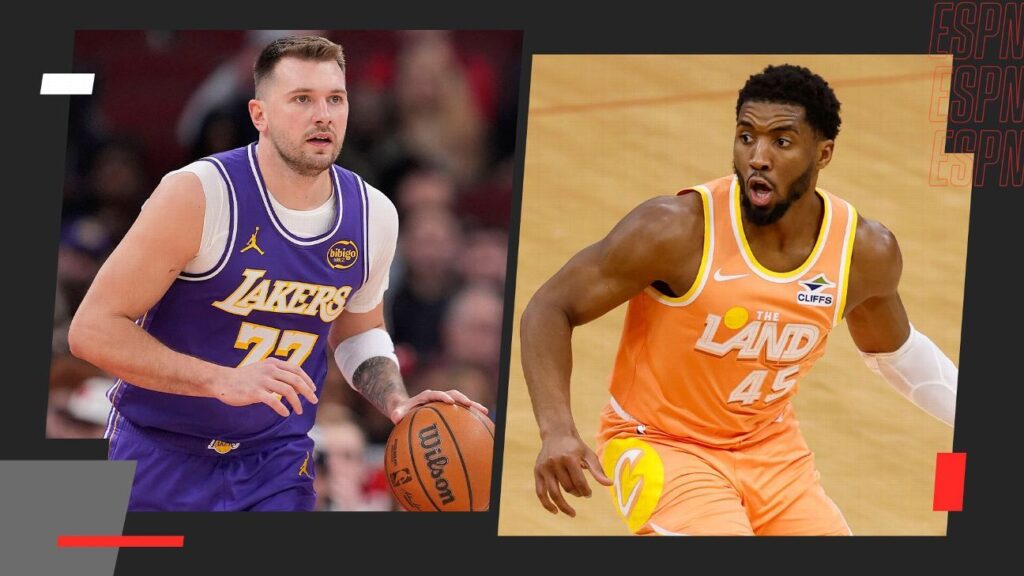 Doncic metió 46 puntos para los Lakers en Chicago y Mitchell lideró a los Cavs con 45