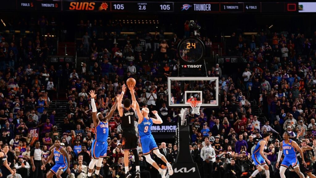 Triple ganador de Booker para Suns ante OKC; Doncic volvió a lucirse en Lakers vs. Grizzlies
