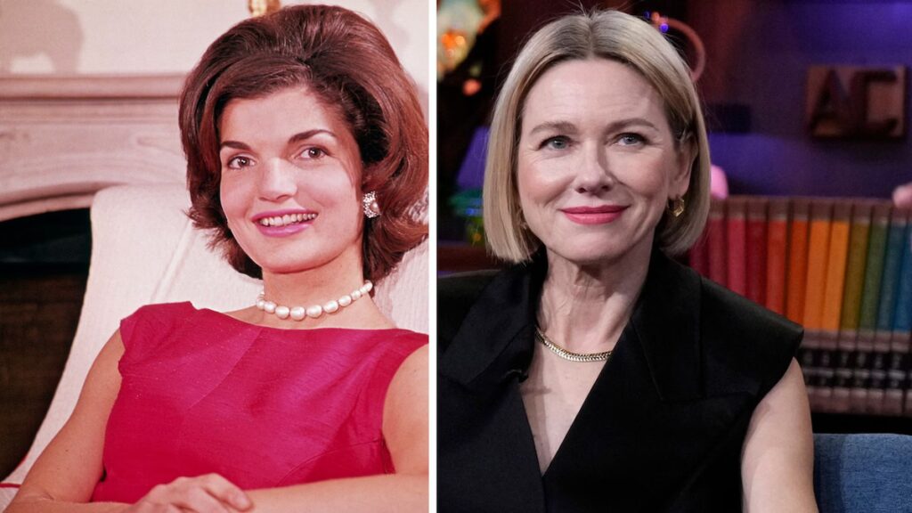 Naomi Watts rinde homenaje a la elegancia característica de Jackie Kennedy con dos impresionantes looks