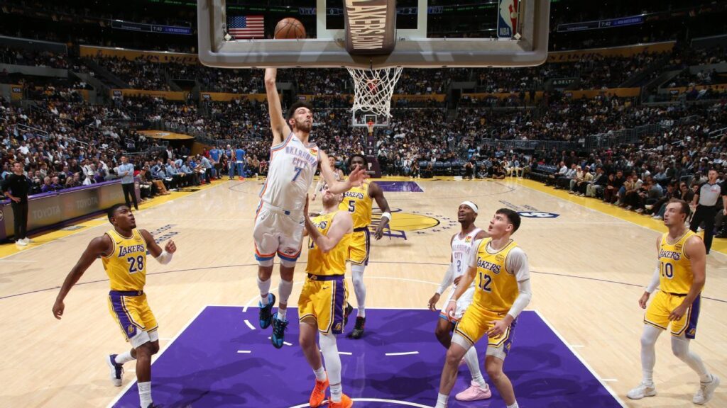 Thunder aplastó a los Lakers; Celtics y Timberwolves triunfaron en la NBA