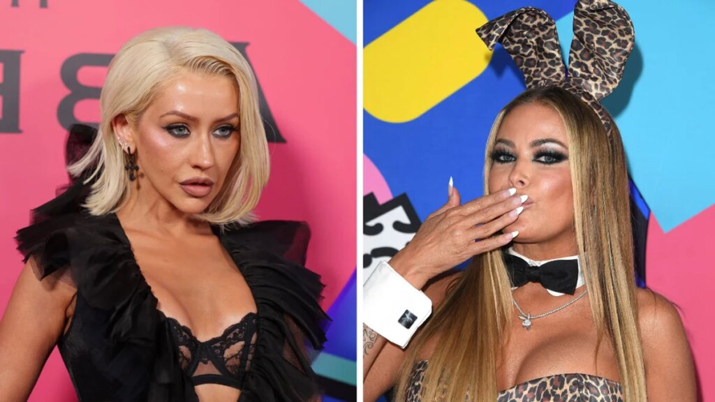 Christina Aguilera y Carmen Electra brillan con lencería llamativa en una fiesta repleta de estrellas