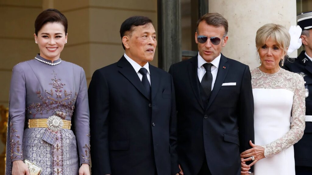 La reina Suthida hace una declaración con un espectacular collar de diamantes en la cena de estado de París
