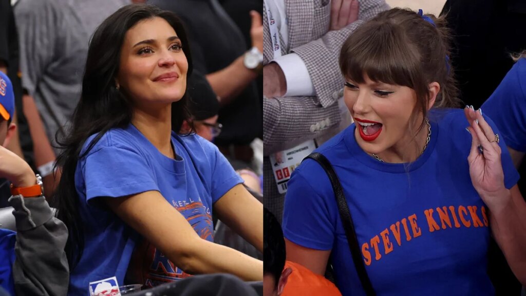 Taylor Swift abraza a Kylie Jenner en la cancha en el partido de los Knicks, una década después de la disputa con Kim Kardashian