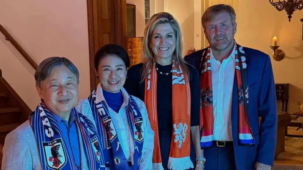 La reina Máxima y el rey Willem-Alexander presenciaron el partido del Mundial con el emperador y la emperatriz de Japón