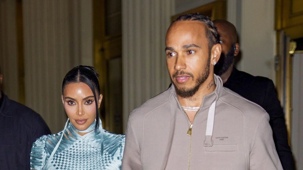 Lewis Hamilton le da un raro saludo a Kim Kardashian después de negarse a hablar sobre romance