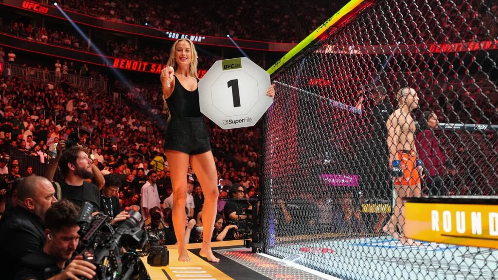 Sophie Cunningham hace un debut sorpresa como chica del ring en UFC 329