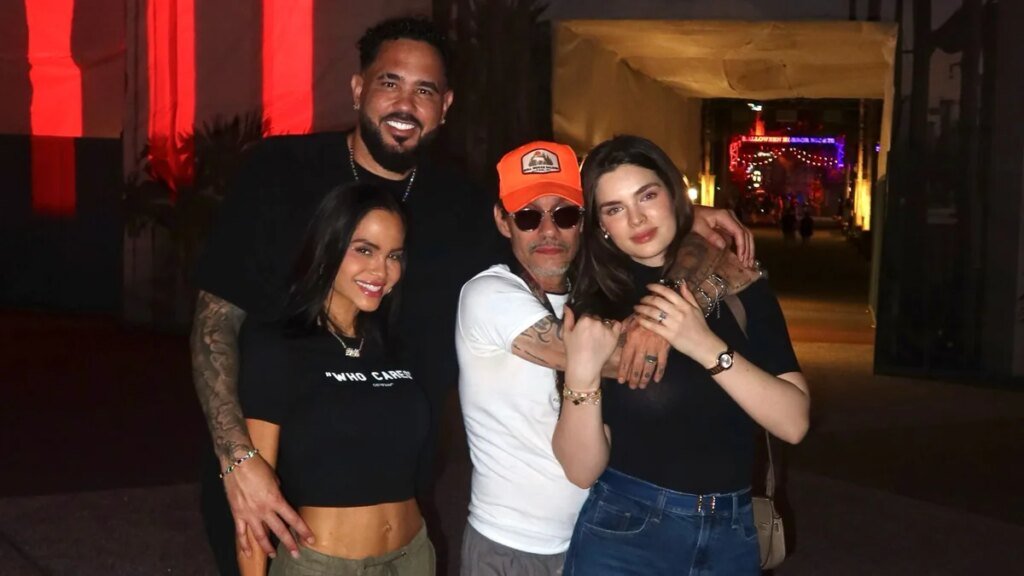 Nadia Ferreira y Marc Anthony disfrutan una ‘noche de terror’ con Natti Natasha y Raphy Pina
