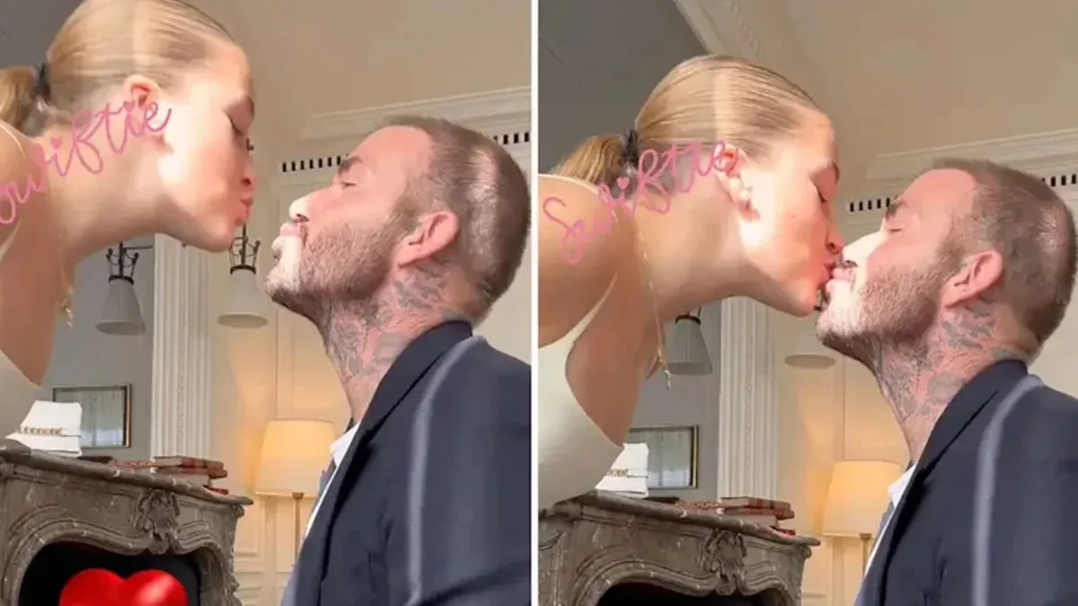 Harper Beckham derrite las redes con un beso a su papá, David Beckham